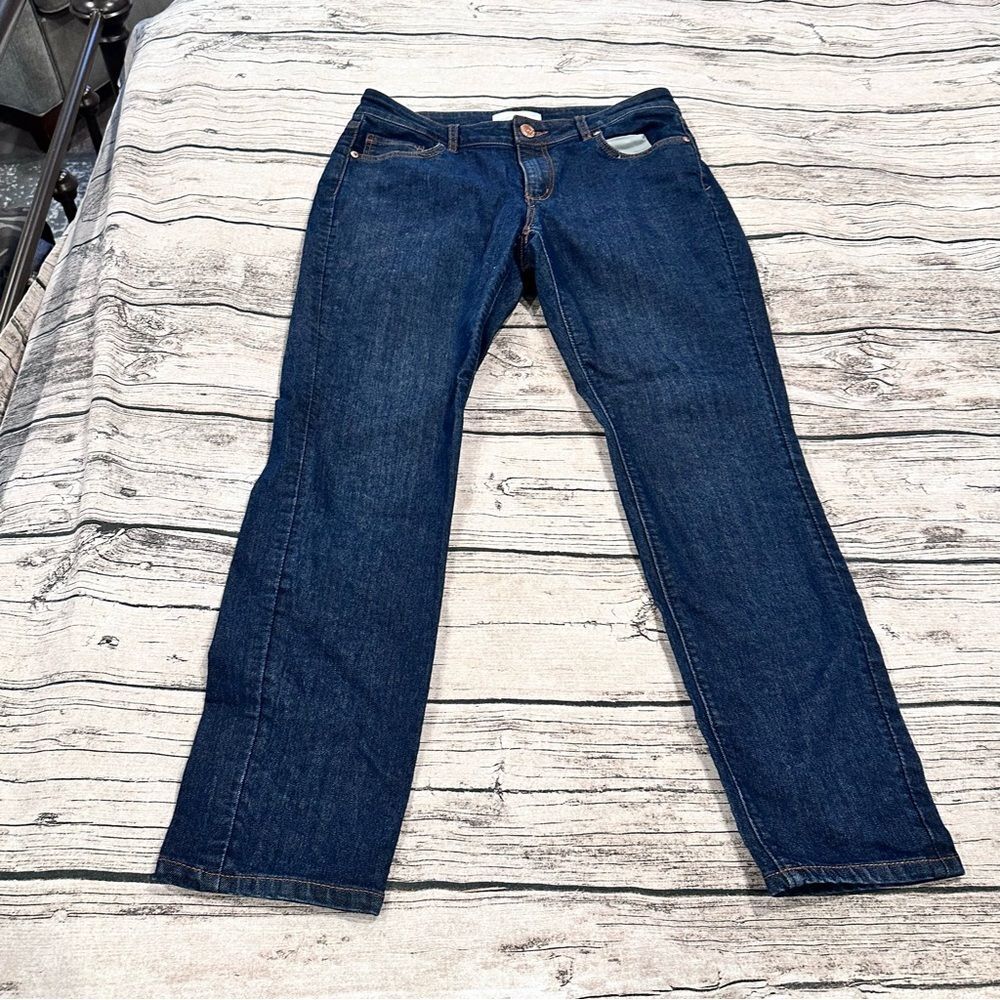 LOFT Dark Wash Curvy Skinny Leg Jeans Size 28